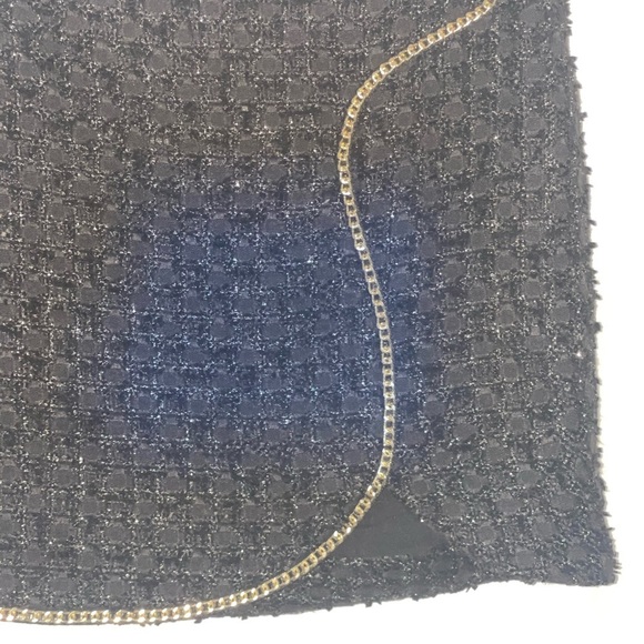 AMANDA UPRICHARD DALE SKIRT {$180} Black Sparkled Gold Hardware Durham Tweed Sm - Picture 4 of 5